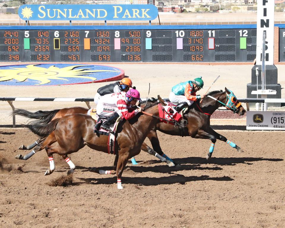 Crispyn won the 27th running of the New Mexico Spring Futurity on Saturday at Sunland Park Racetrack & Casino.