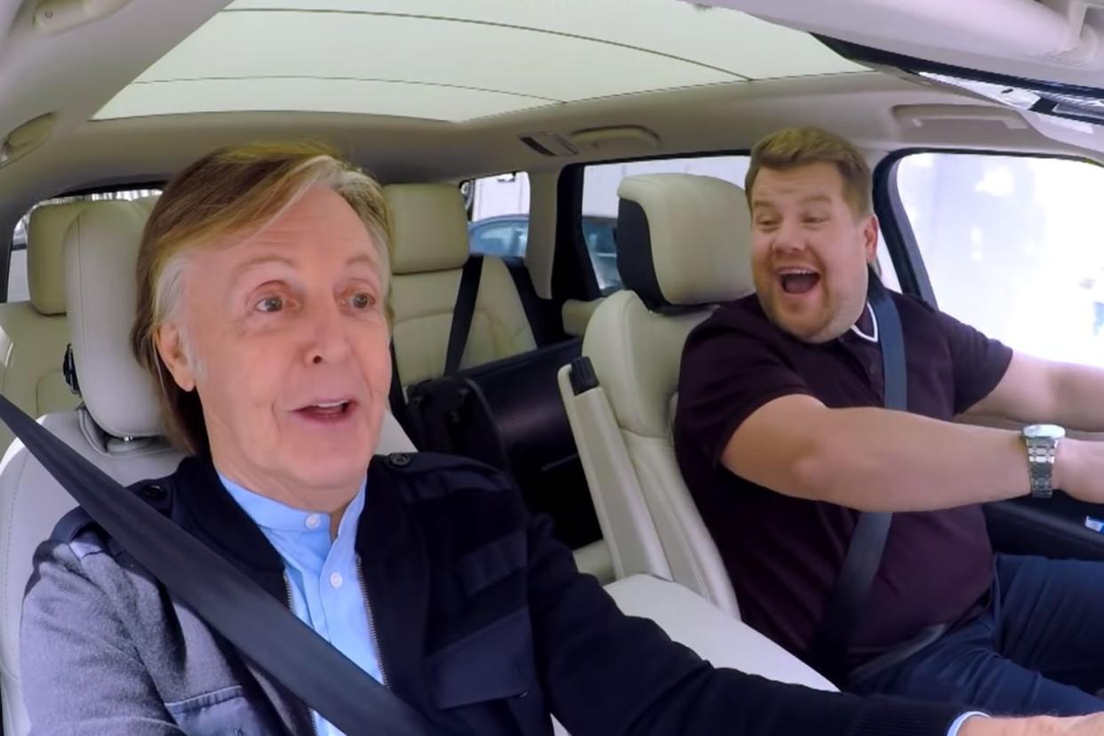 Baby you can drive his car: James Corden and Sir Paul McCartney on Carpool Karaoke: The Late Late Show