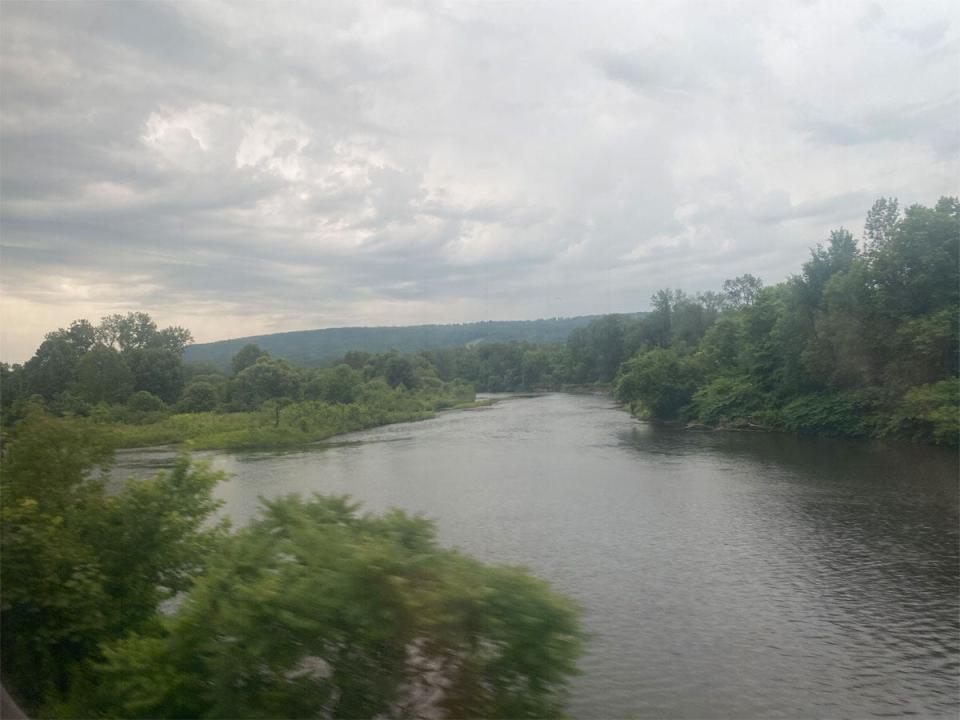 view of water from amtrak train