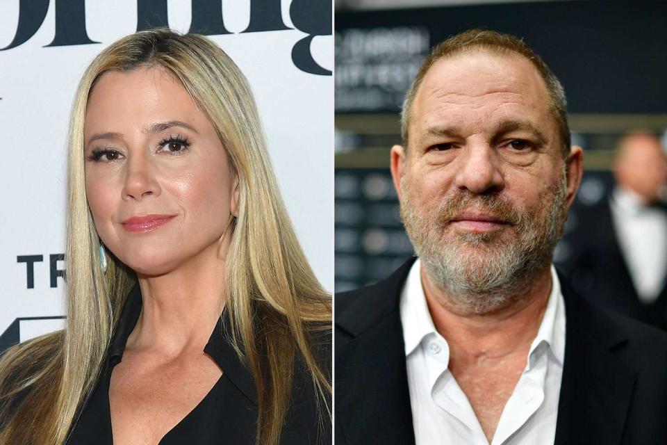 <p>getty (2)</p>  Mira Sorvino and Harvey Weinstein