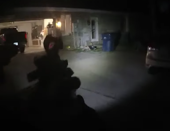 &lt;p&gt;Police in Volusia County, Florida approach a house where two armed teenagers were holed up&lt;/p&gt; (Volusia Sheriff&#x002019;s Office)