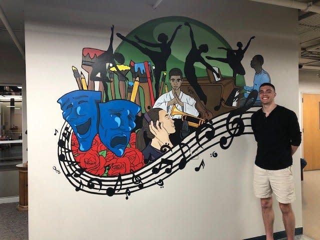 Zachary McChristy, a junior at Ontario High School, recently unveiled his new mural at Richland Academy of the Arts.