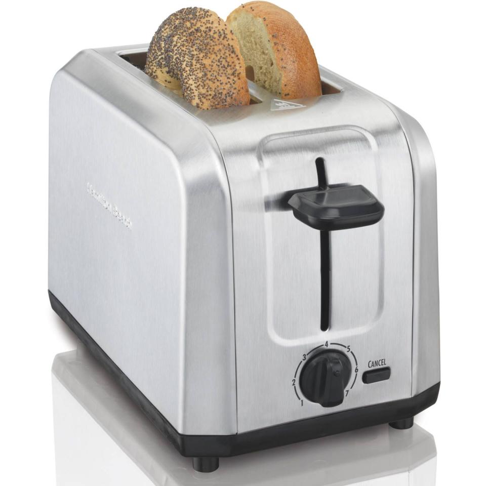 2) Brushed Stainless Steel Toaster