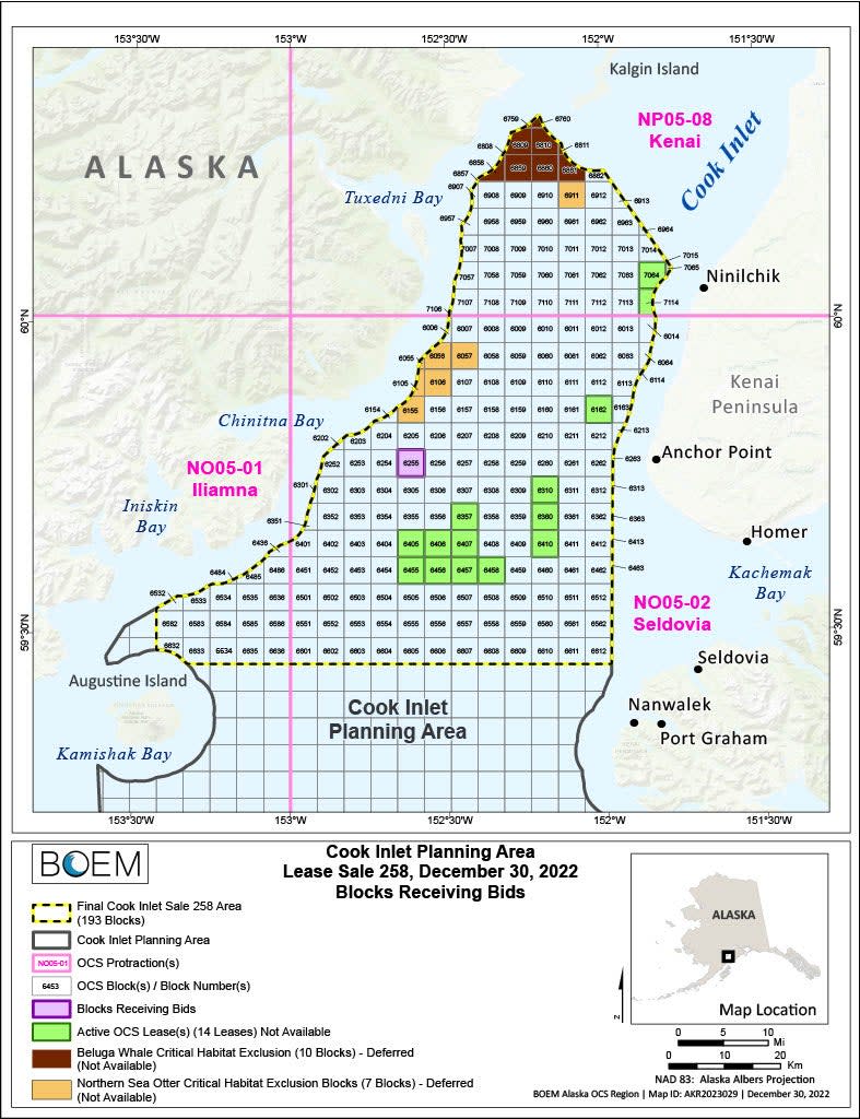 Map of Cook Inlet leases