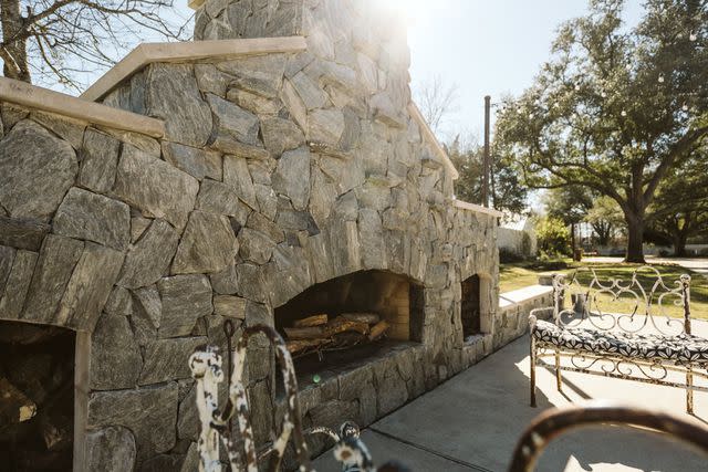 <p>Pattison House</p> Outside fireplace at the Pattison House