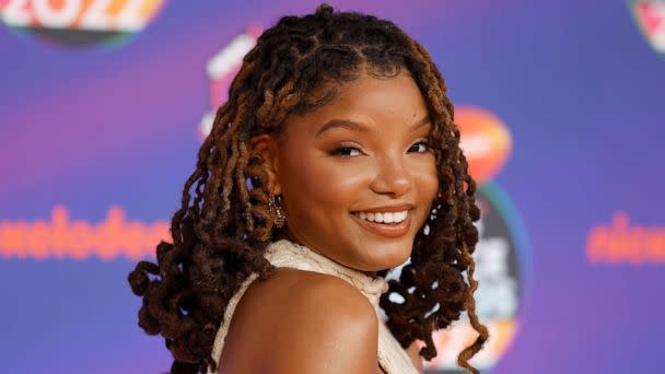 PHOTO: Halle Bailey attends the 2022 Nickelodeon Kid's Choice Awards at Barker Hangar on April 9, 2022 in Santa Monica, Calif. (Frazer Harrison/Getty Images, FILE)