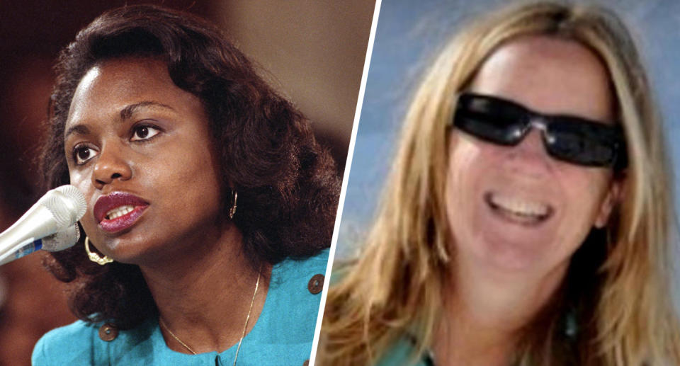 Anita Hill and Christine Blasey Ford. (Photos: Greg Gibson/AP, Facebook)