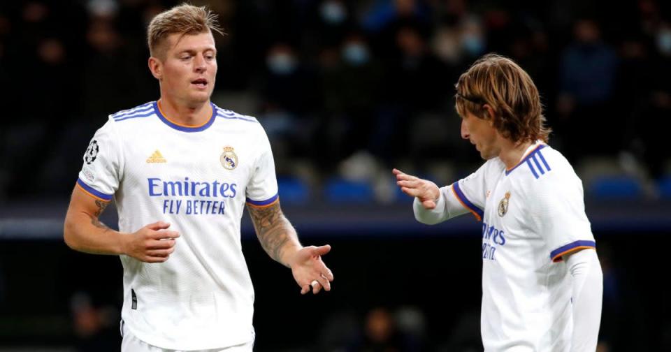 Real Madrid duo Toni Kroos and Luka Modric during a game Credit: PA Images