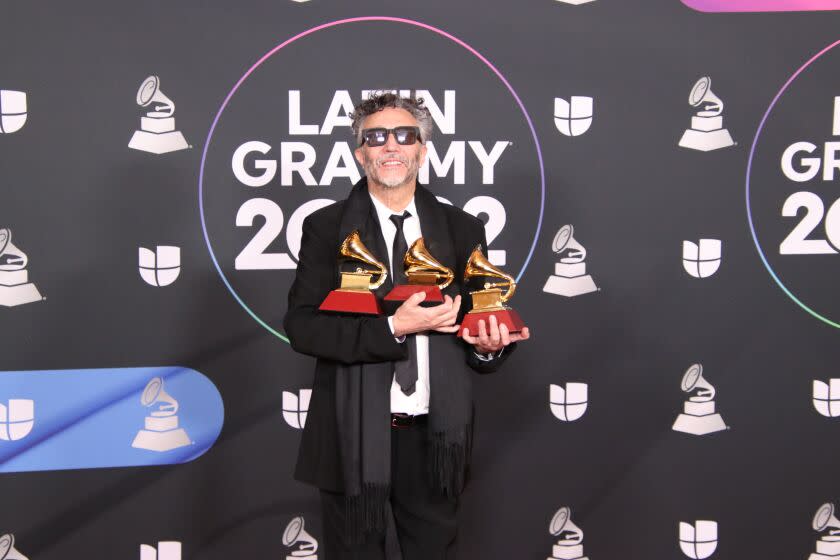 Fito Páez en la sala de prensa del Latin Grammy.