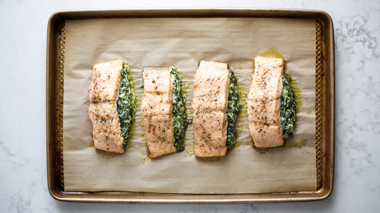 baked stuffed salmon fillets