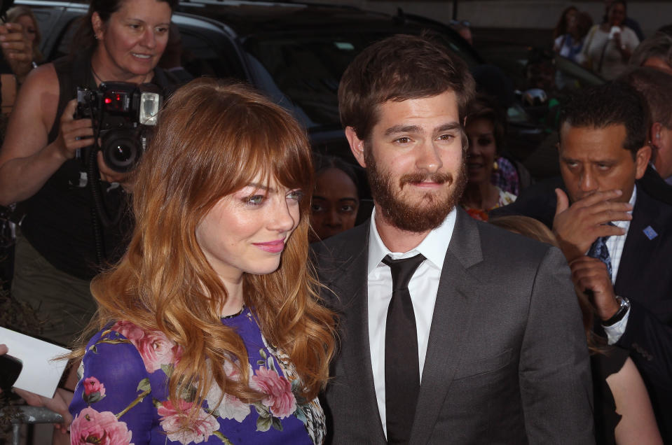 NEW YORK, NY - JULY 17:  Actors Emma Stone and Andrew Garfield attend "Magic In The Moonlight" premiere at Paris Theater on July 17, 2014 in New York City.  (Photo by Jim Spellman/WireImage)