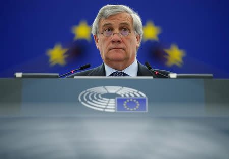 FILE PHOTO: European Parliament President Antonio Tajani attends a debate at the European Parliament in Strasbourg, France, February 5, 2018. REUTERS/Vincent Kessler