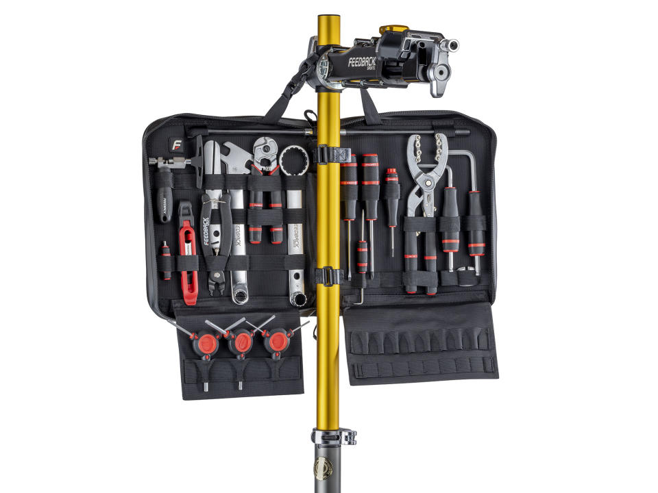 Feedback 20th Anniversary Limited Edition Pro Mechanic repair stand with Team Edition travel toolkit