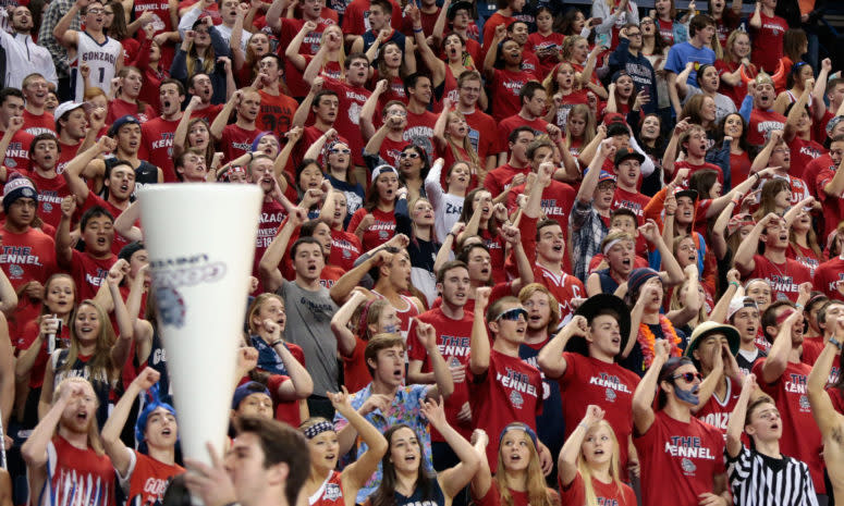 A general view of Gonzaga basketball fans.