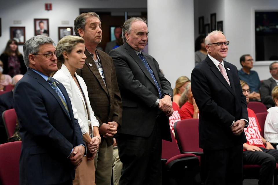 County Administrator Scott Hopes and his deputy administrators Courtney De Pol, Charlie Bishop, Robert Reinshuttle and Mitchell Teitelbaum November 29, 2022.