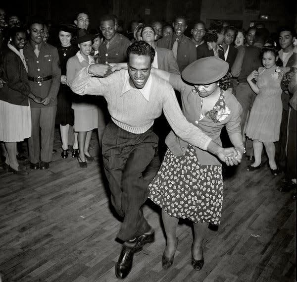 Dancers inside McCollum Hall in an undated historic photo. The Dunbar building housed an upstairs dance hall that drew touring acts such as Louis Armstrong, Duke Ellington and B.B. King in the 1940s and 50s. The dance hall remained open through the late 1970s.