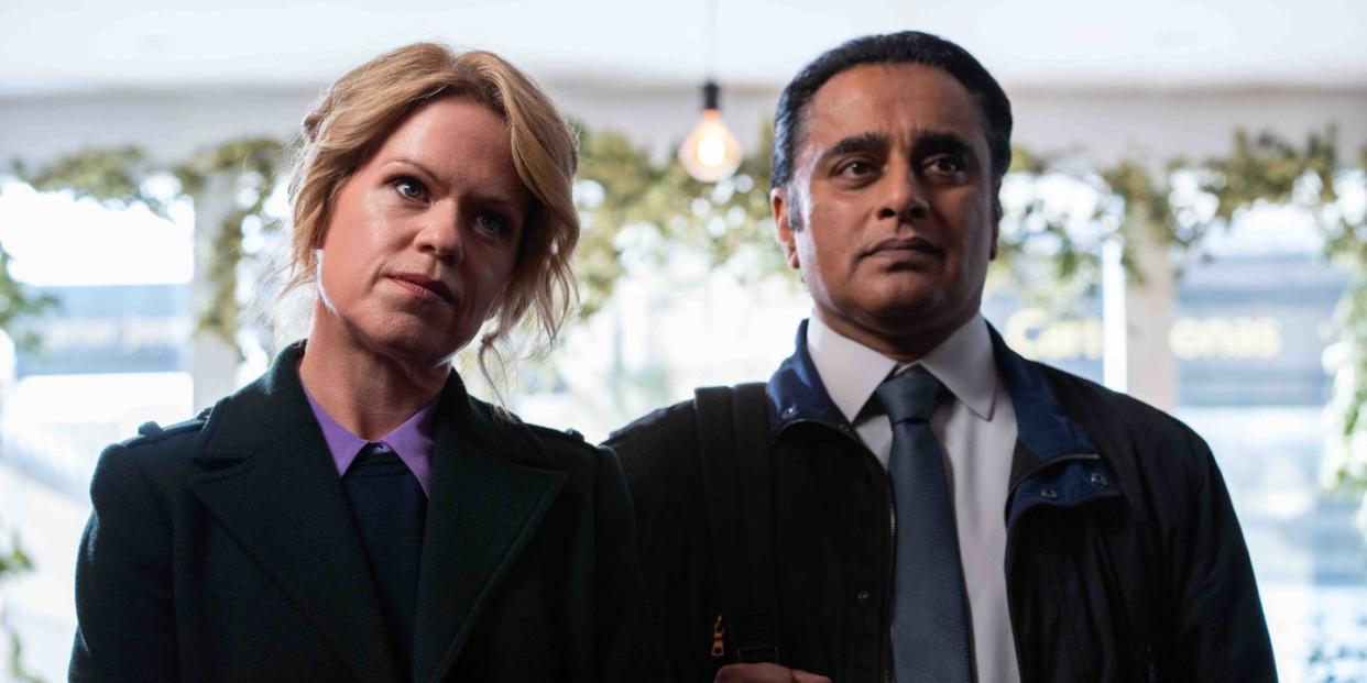 mainstreet for itvunforgotten series 5episode 6pictured sanjeev bhaskar as di sunny khan and sinead keenan as dci jessica jamesthis image is under copyright and can only be reproduced for editorial purposes in your print or online publication this image cannot be syndicated to any other third partyfor further information please contactpatricksmithitvcom 07909906963