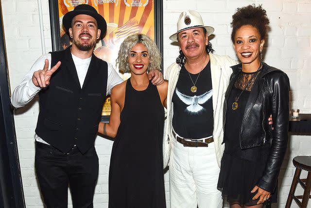 <p>Jamie McCarthy/Getty</p> Salvador Santana, Stella Santana, Carlos Santana, Cindy Blackman Santana