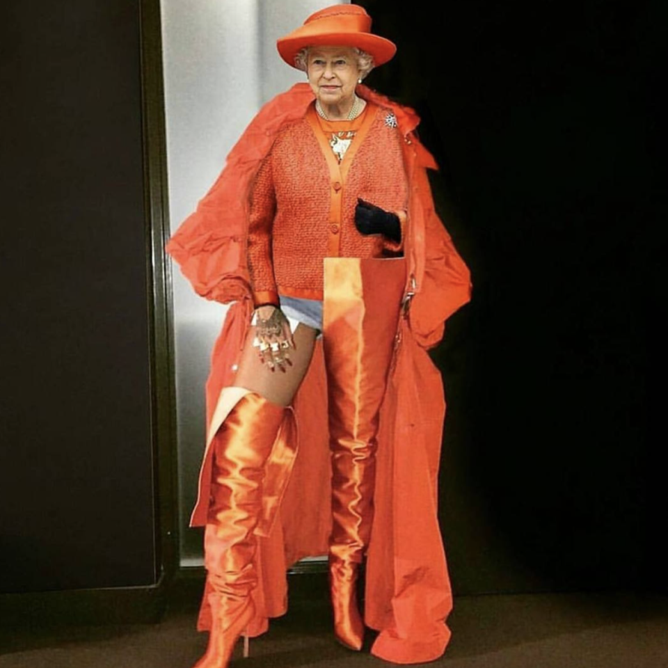 Somehow we can’t quite see Her Maj repping this look on her next royal engagement