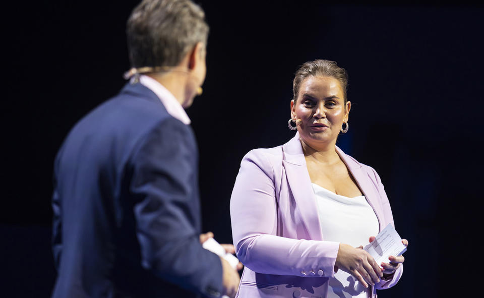 Todd Woodbridge and Jelena Dokic, pictured here at the 2023 Australian Open launch at Melbourne Park.