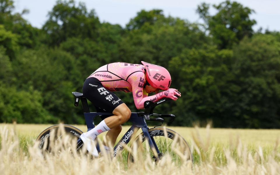 Stefan Bissegger during the time trial