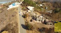 An aerial image shows the damage after a wildfire in Knysna