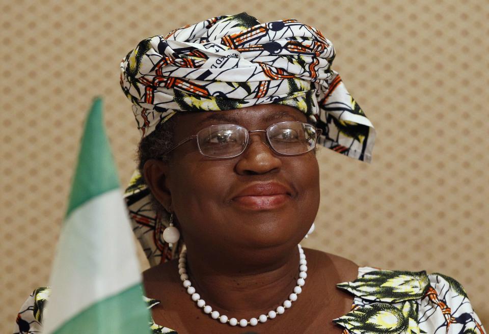 File photo shows Nigerian Finance Minister Ngozi Okonjo-Iweala during a media briefing in Pretoria