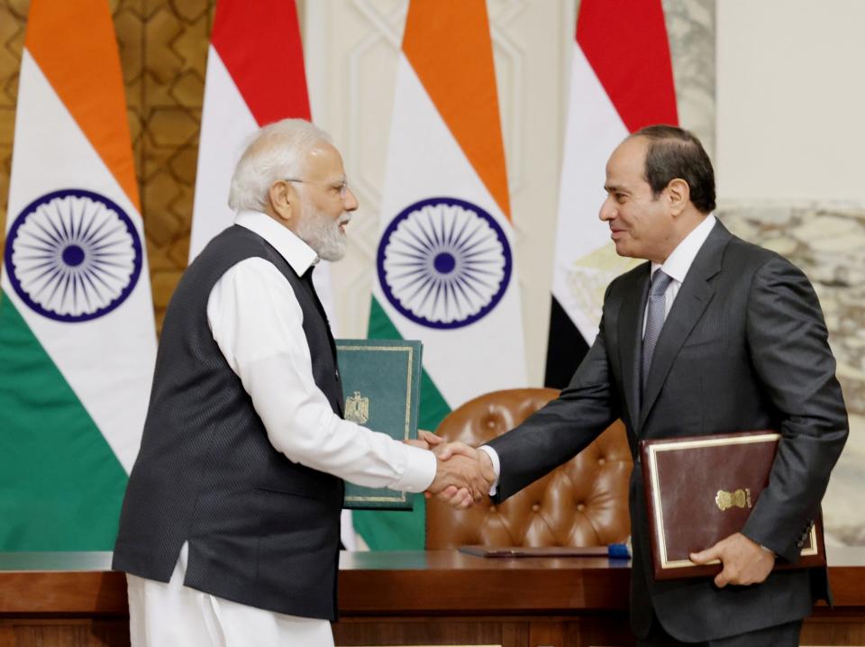 India Narendra Modi Egypt Abdel Fattah al-Sisi Cairo
