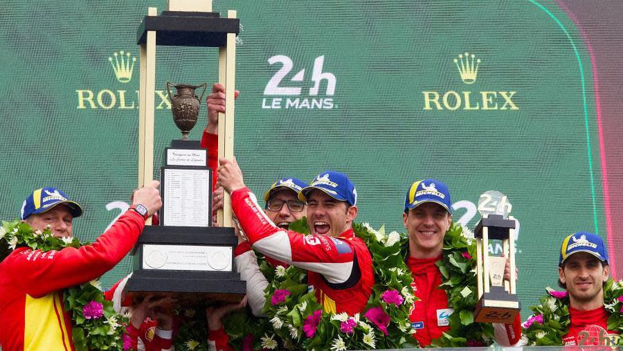 Ferrari celebrate after winning Le Mans