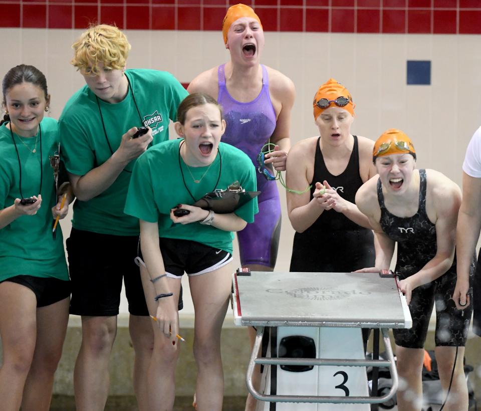 Hoover in 2024 OHSAA Division I State Swimming Prelims at C.T. Branin Natatorium in Canton. Friday, February 23, 2024.