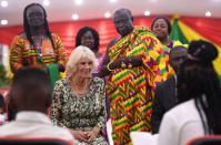 <p>The Duchess of Cornwall attends a literary and essay prize event at Kwame Nkrumah University of Science and Technology, where she and Prince Charles unveiled 'The Prince of Wales Park' with a newly planted tree and plaque. </p>