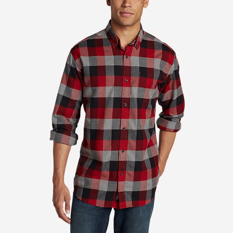 Eddie Bauer Eddie's Favorite Flannel Relaxed Fit Plaid Shirt