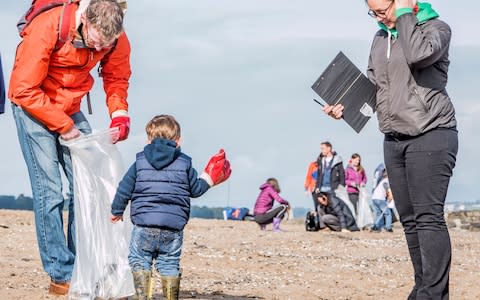 Double the number of litter collectors turned out for this year's beach clean  - Credit: Marine Conservation Society 