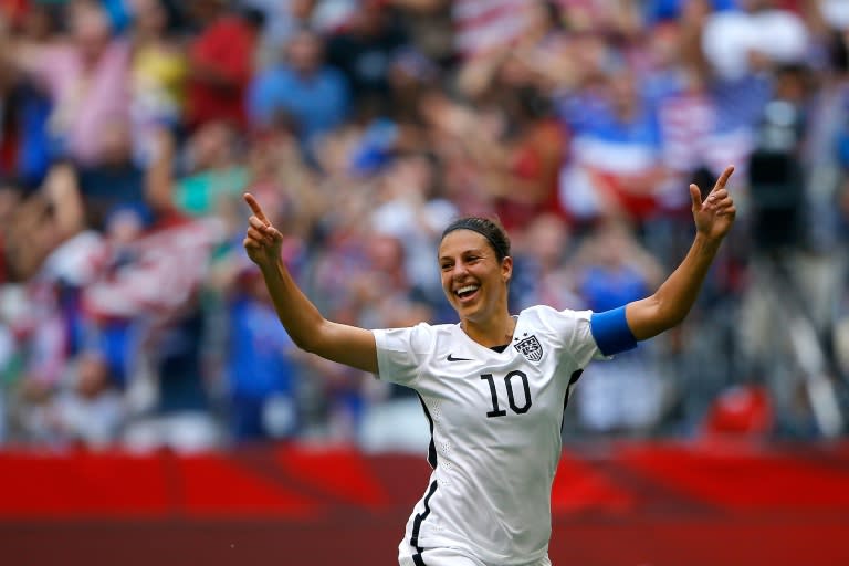 Carli Lloyd #10 of the United States celebrates scoring a goal against Japan in the FIFA Women's World Cup Canada 2015 Final on July 5, 2015 in Vancouver, Canada