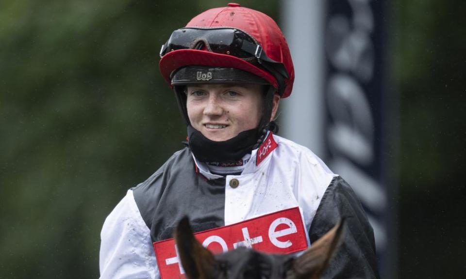 Hollie Doyle returning in triumph after riding Dame Malliot to victory.