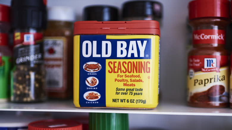 Old Bay seasoning in pantry