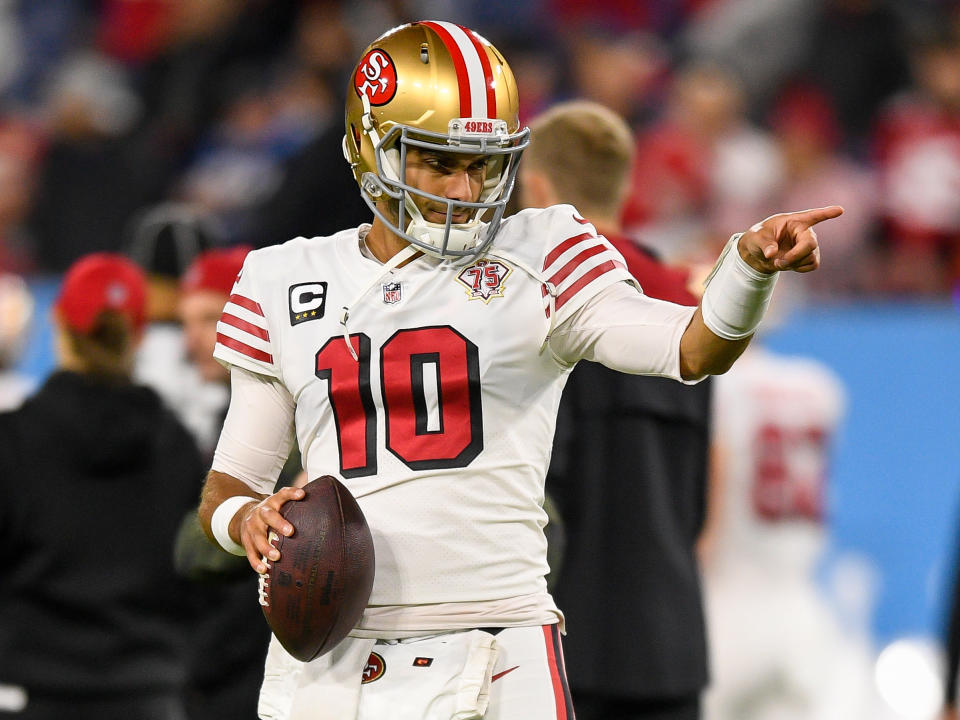 San Francisco 49ers quarterback Jimmy Garoppolo is averaging 146 passing yards per game in his playoff career. (Steve Roberts/USA TODAY Sports)