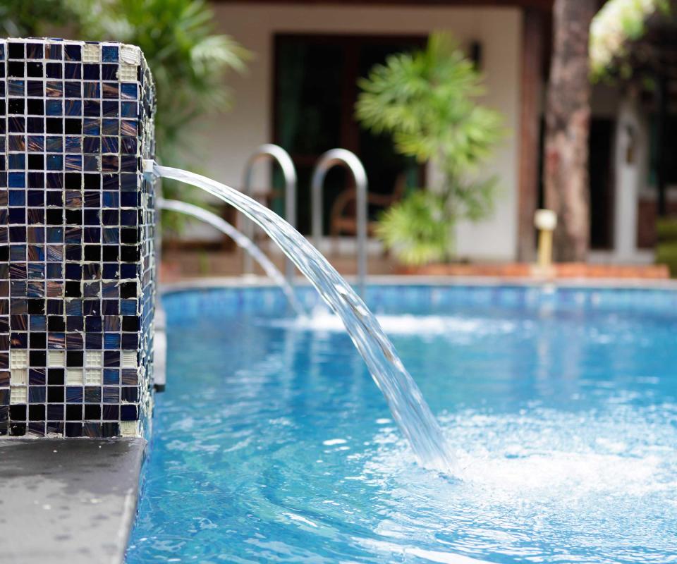 water fountain in swimming pool