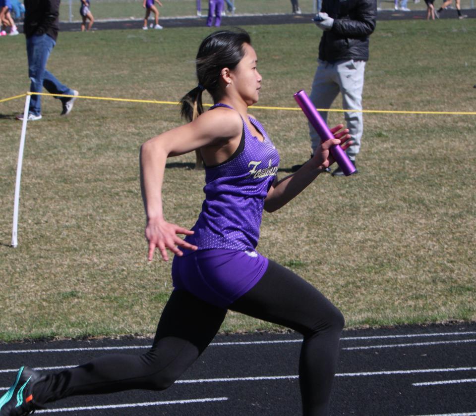 Fowlerville sophomore Fiona Gitulli was on a state-qualifying 800-meter relay team in 2022.