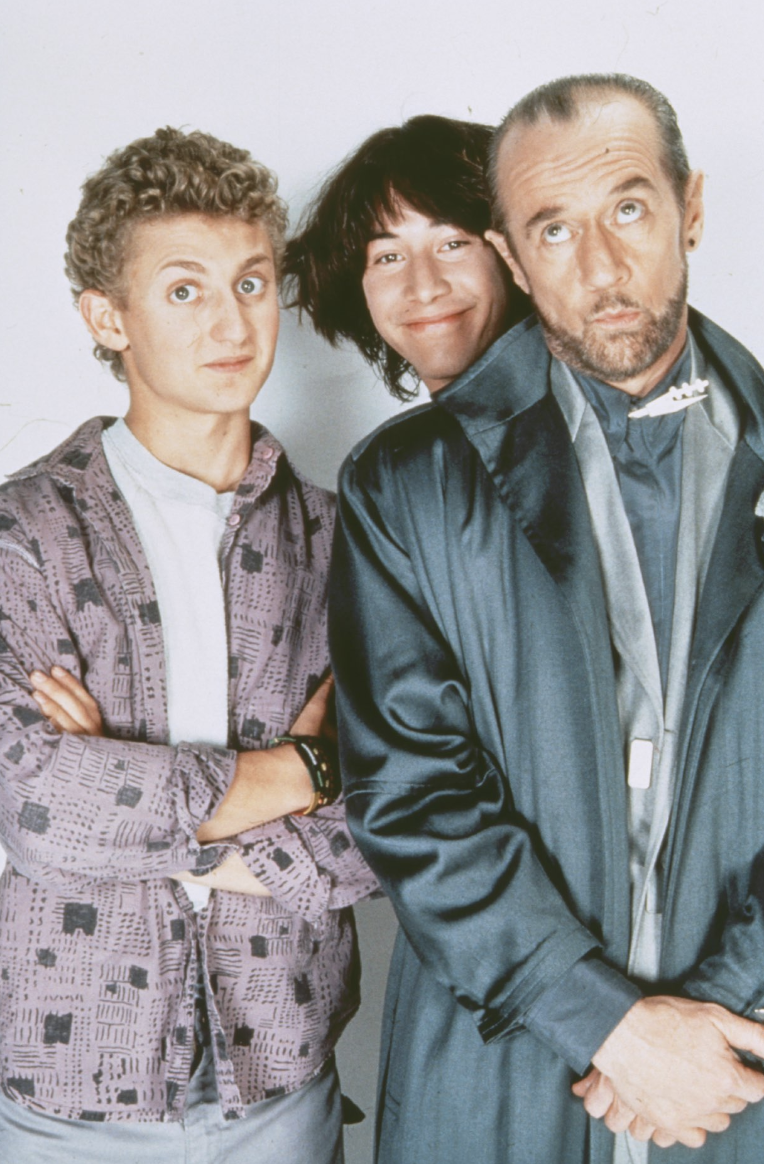 Alex Winter, Keanu Reeves and George Carlin starred in "Bill and Ted's Excellent Adventure." (Photo: Twitter)