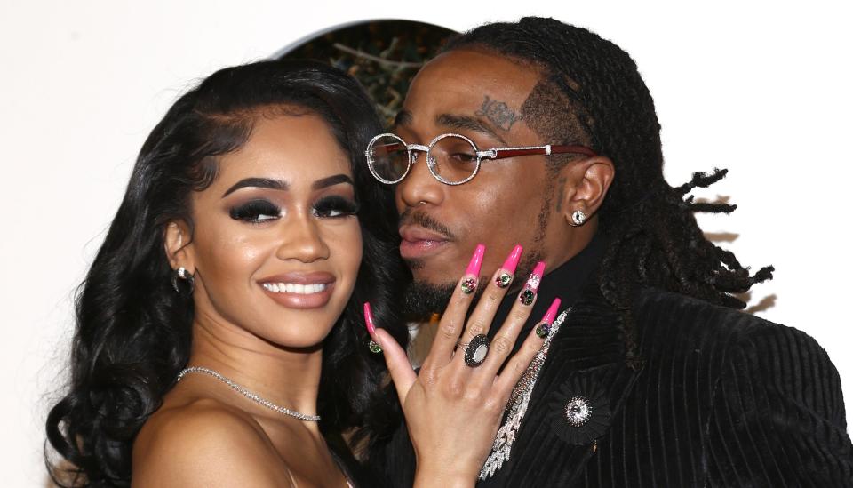 <h1 class="title">Saweetie and Quavo at 2019 GQ Man of the Year awards</h1><cite class="credit">Getty Images</cite>