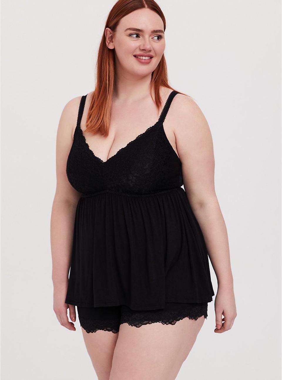 24) Sleep Lace Bust Babydoll Tank