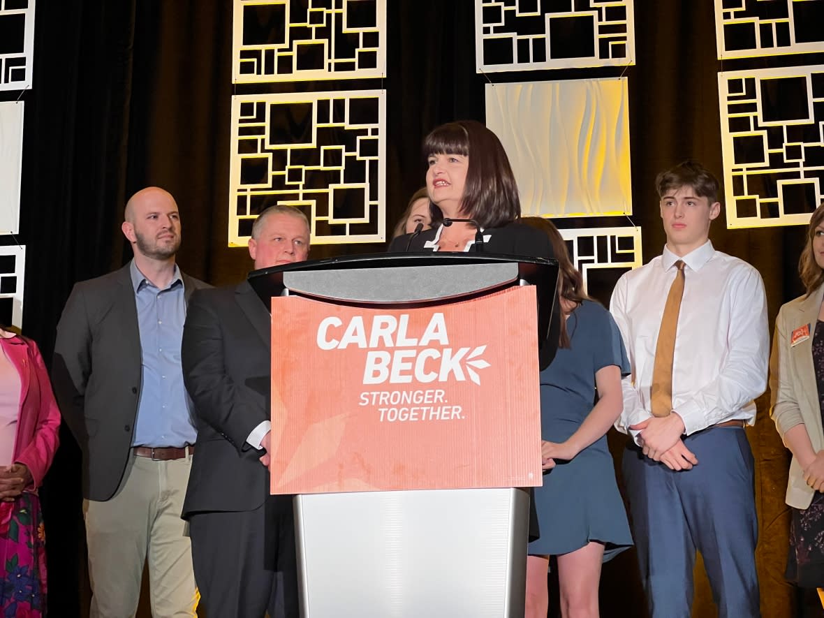 Carla Beck was elected Saskatchewan NDP Leader on Sunday receiving 70 per cent of the party vote. (Olivier Rouquairol Jodouin/Radio-Canada - image credit)