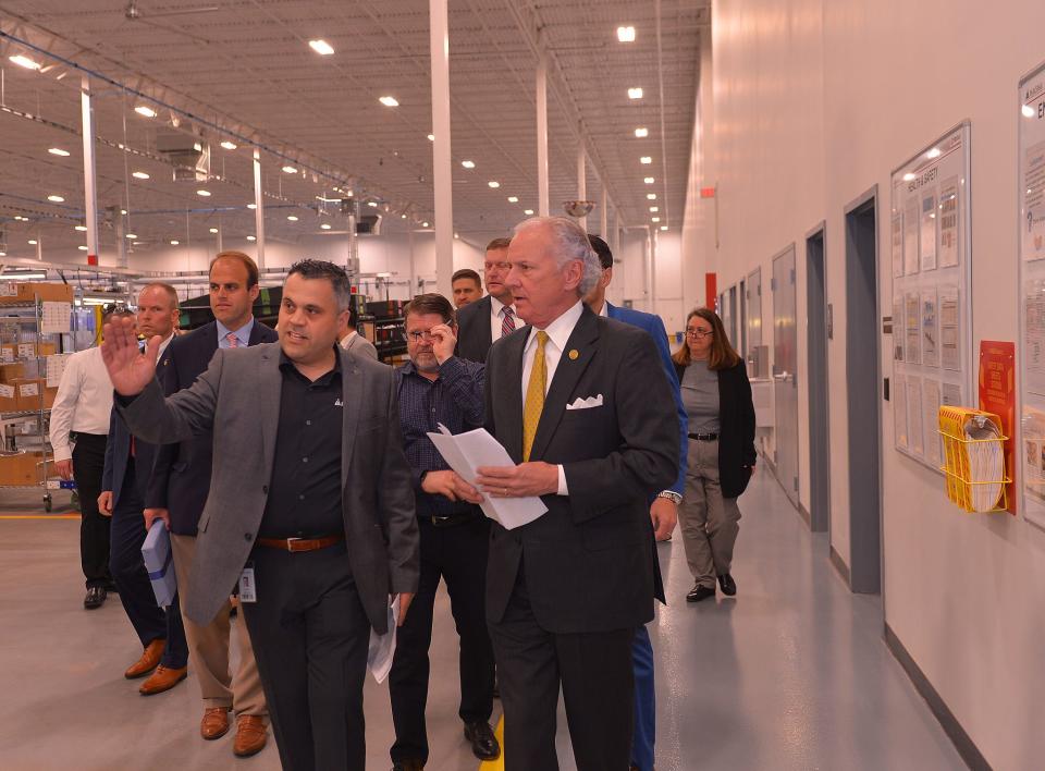 MAGNA celebrated the grand opening of its South Carolina facility in Duncan, Thursday, April 7, 2022. The manufacturing facility, which produces high-tech exterior mirror for three automakers including BMW, has over 250 employees with expectation of 400. South Carolina Governor Henry McMaster toured the plant and participated in a ribbon-cutting ceremony to welcome the business to the state. 