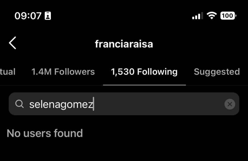 francia raisa has been unfollowing selena gomez since 9 am