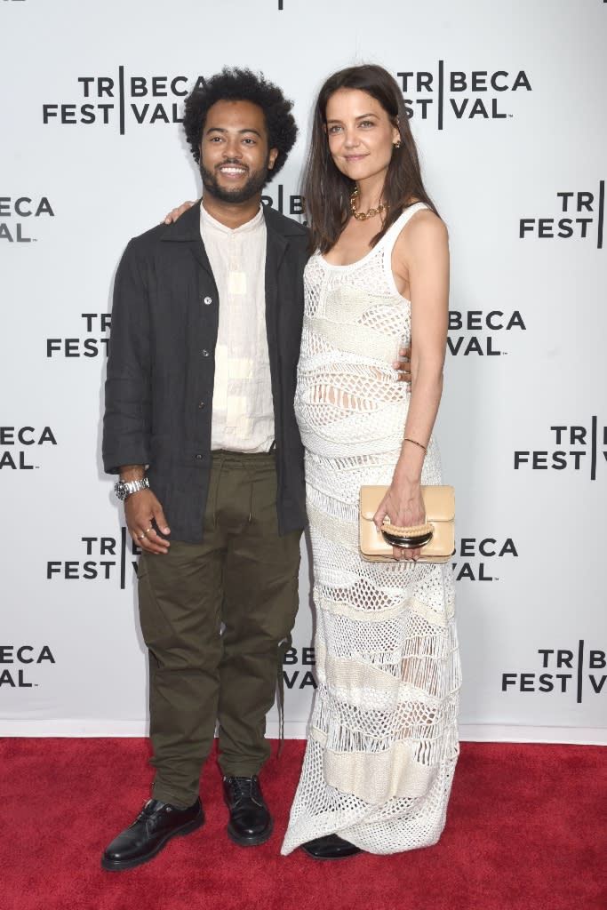 Katie Holmes and Bobby Wooten III attend the world premiere of “Alone Together” at the SVA Theater 1 Silas during the 2022 Tribeca Film Festival in New York City on June 14, 2022. June 2022. - Credit: KCS Presse / MEGA