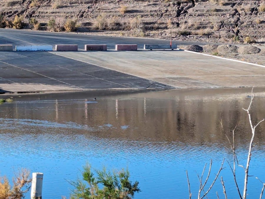 The closed boat ramp at Boulder Harbor on Jan. 5, 2024. (Photo courtesy, Michael Zauner)