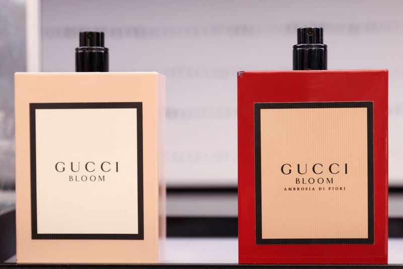 FILE PHOTO: Gucci fragrances, owned by Coty Inc., are seen for sale in Manhattan, New York City
