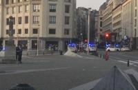 <p>In this image taken from video, police cars create a cordon near the train station in central Brussels, Tuesday June 20, 2017. Belgian media report that explosion-like noises have been heard at a Brussels train station; the main square evacuated. (AP Photo) </p>