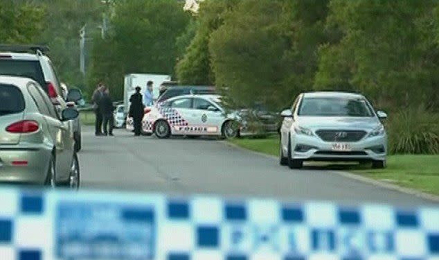 A manhunt has been launched following a Brisbane father-of-four's murder out front of his family home. Source: 7 News